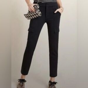 Anthropologie The Essential Slim Cargo Pants Black Size 10 Ankle Length